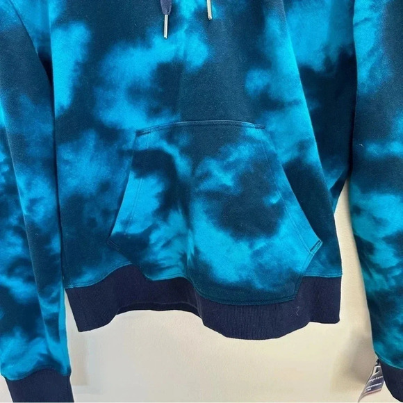 Champion Women's Blue Tie Dye French Terry Hoodie with Chest Logo Size S NWT - Picture 4 of 10